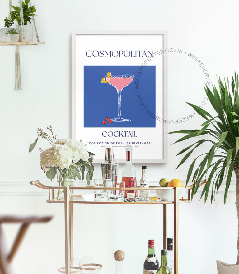 Cosmopolitan colorful cocktail poster