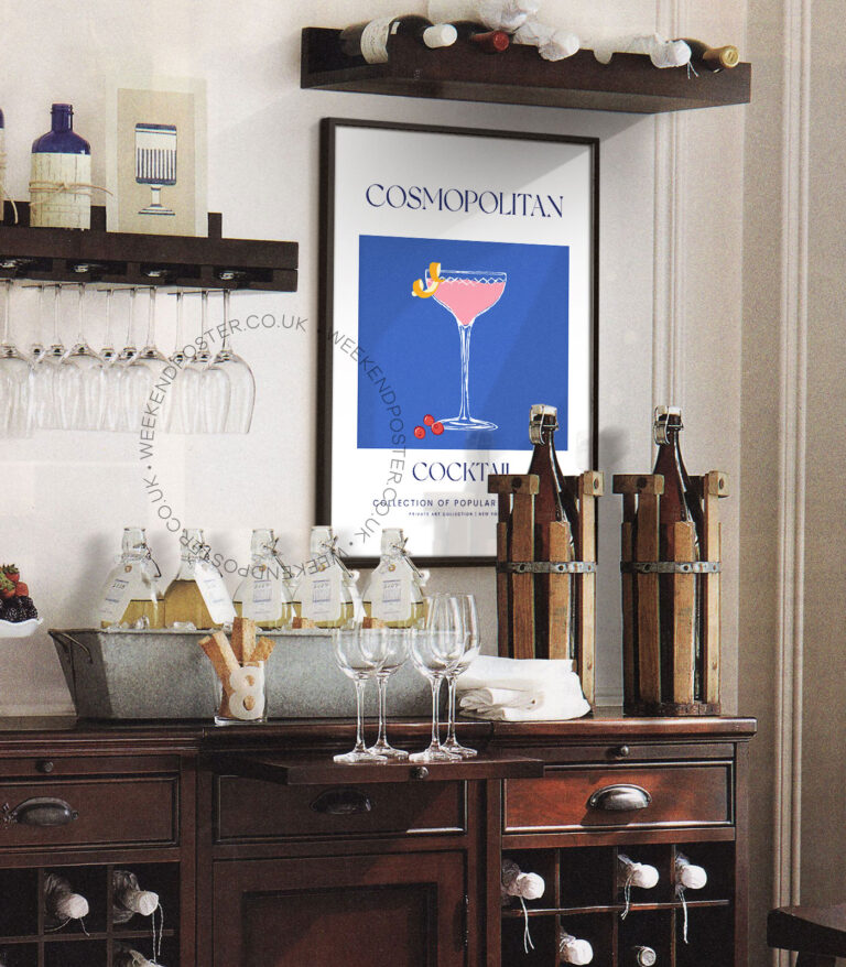 Cosmopolitan colorful cocktail poster