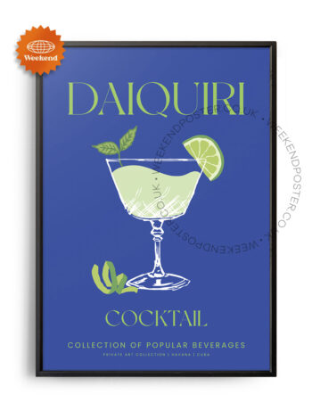 Daiquiri colorful cocktail poster