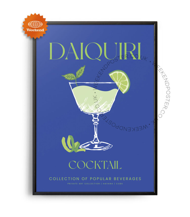 Daiquiri colorful cocktail poster