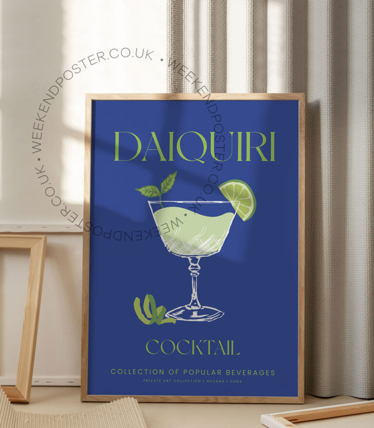 Daiquiri colorful cocktail poster