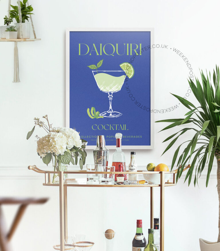 Daiquiri colorful cocktail poster