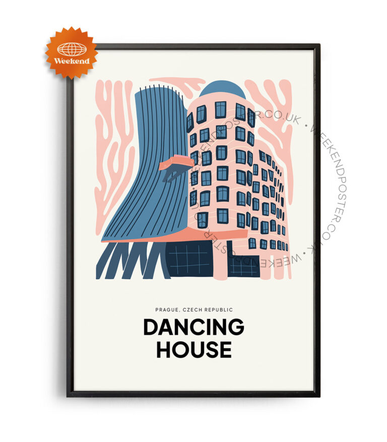 Dancing House Prague landmark poster