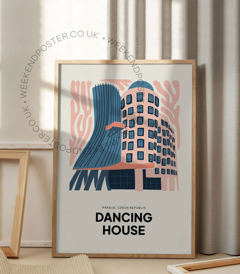 Dancing House Prague landmark poster