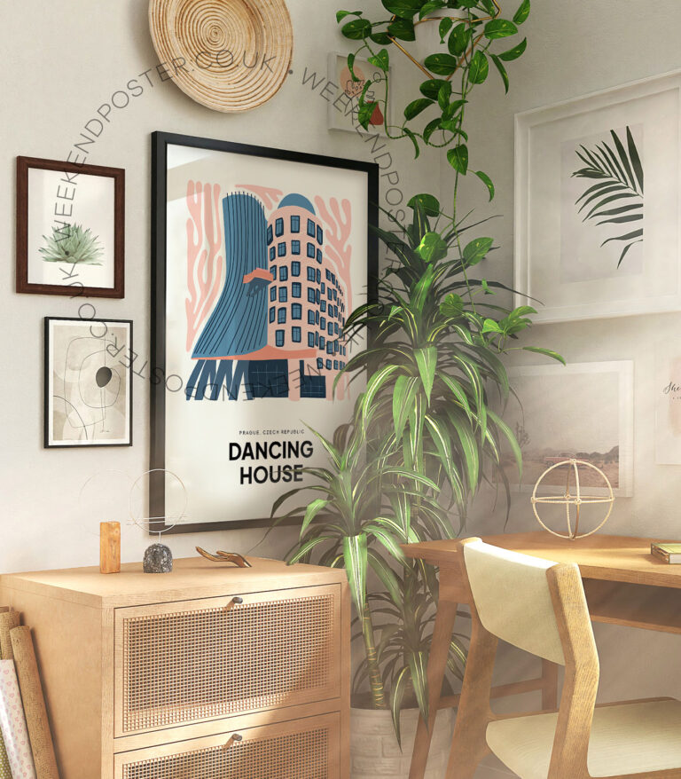 Dancing House Prague landmark poster