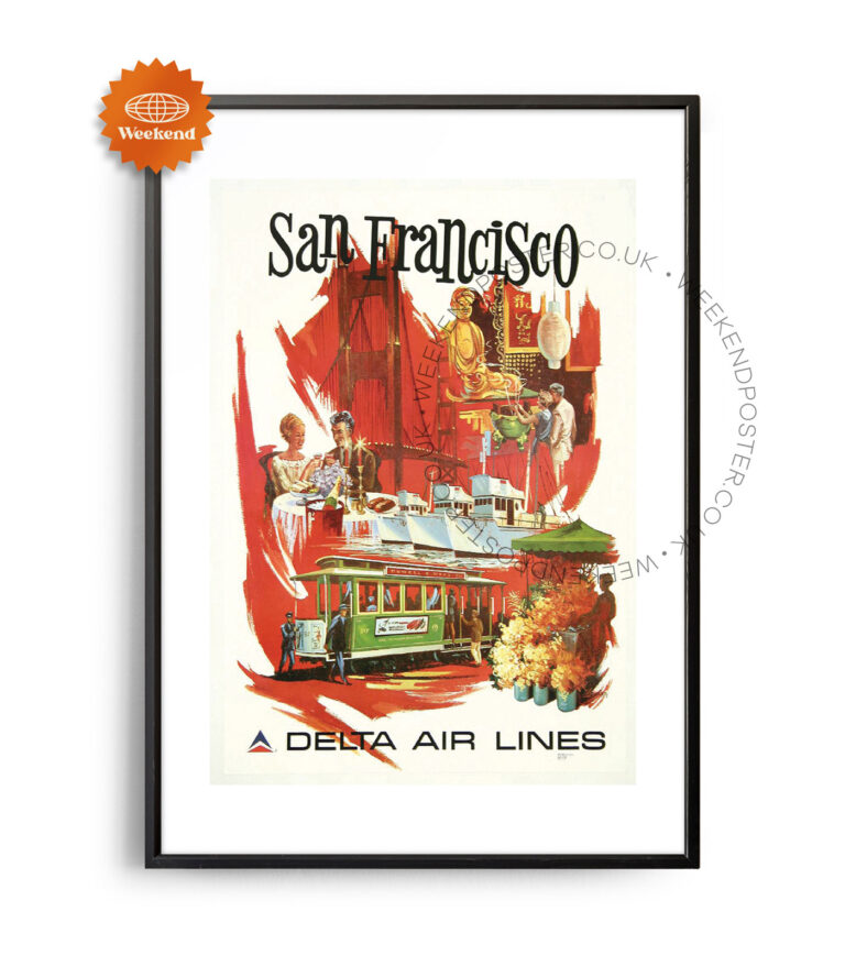 Delta Air Lines San Francisco vintage poster