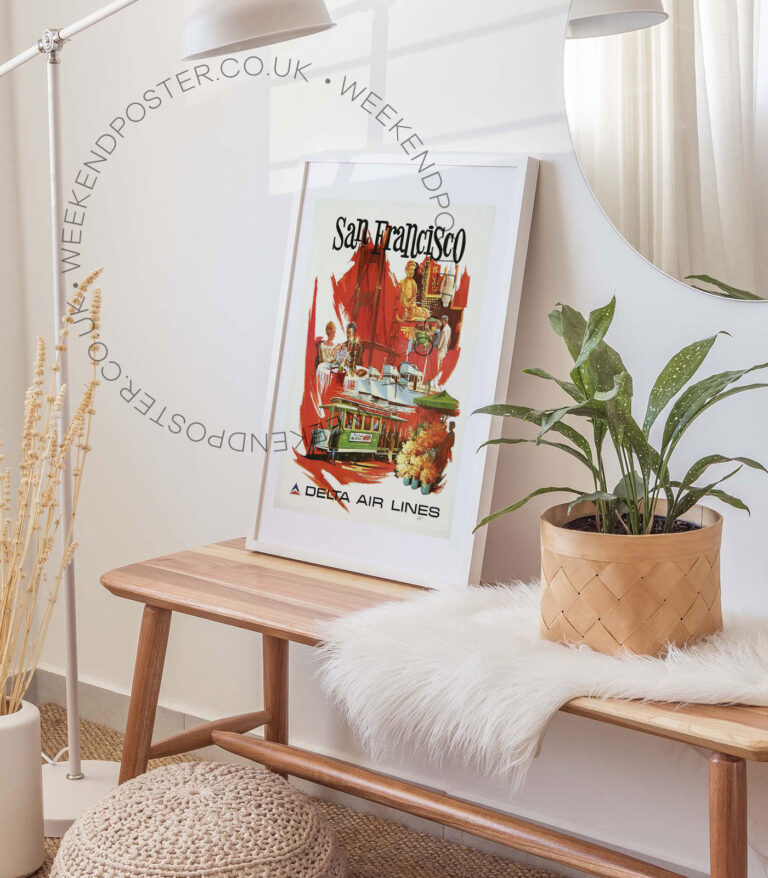 Delta Air Lines San Francisco vintage poster