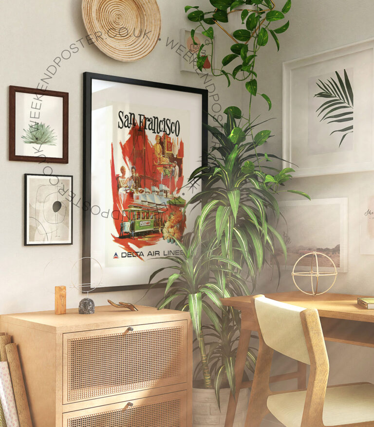 Delta Air Lines San Francisco vintage poster