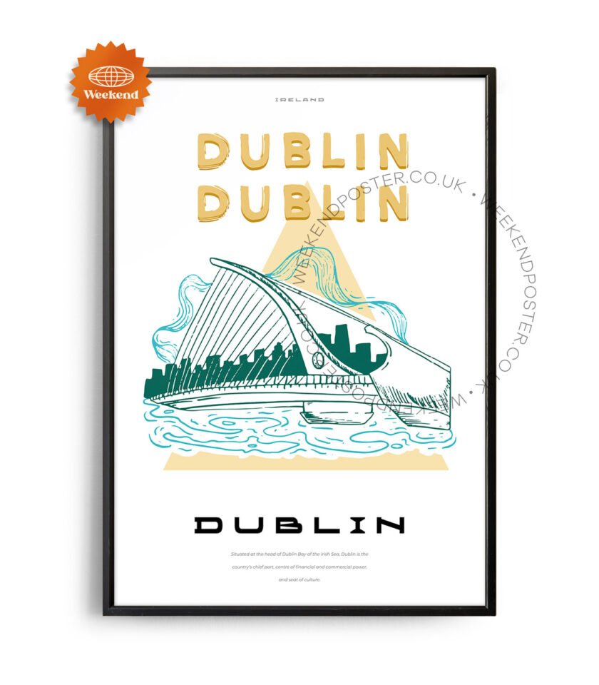 Dublin Ireland landmark poster