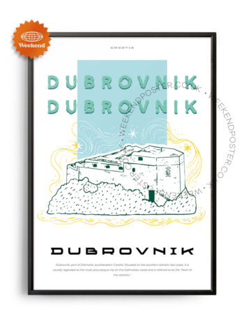 Dubrovnik Croatia landmark poster