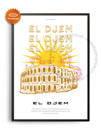 El Djem Tunisia landmark poster