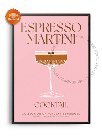 Espresso Martini colorful cocktail poster