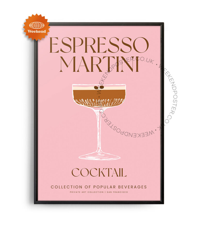 Espresso Martini colorful cocktail poster