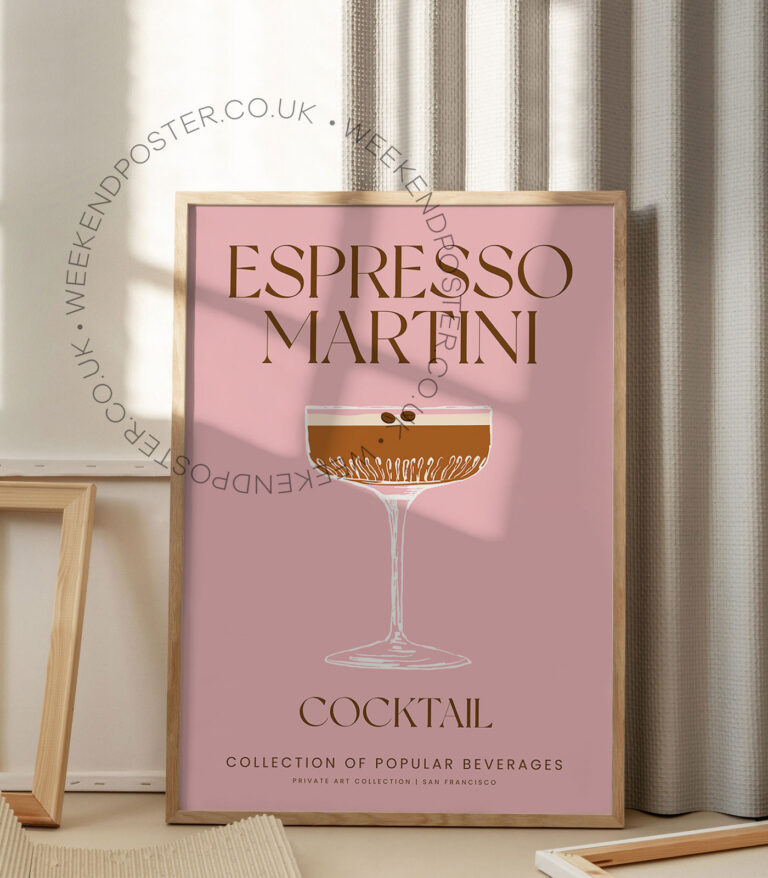 Espresso Martini colorful cocktail poster