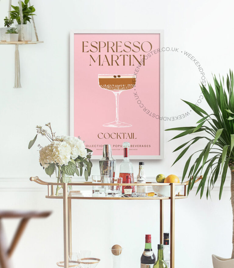 Espresso Martini colorful cocktail poster