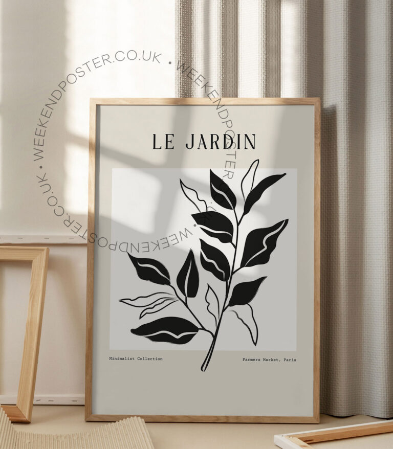 Farmers Market Paris minimal black and white poster