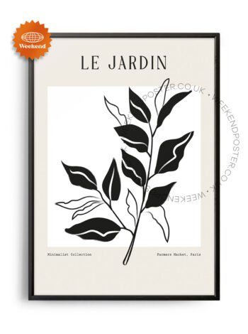 Farmers Market Paris minimal black and white poster