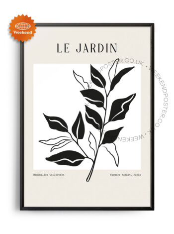 Farmers Market Paris minimal black and white poster