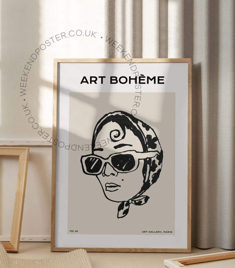 Art Gallery Paris minimal black and white poster