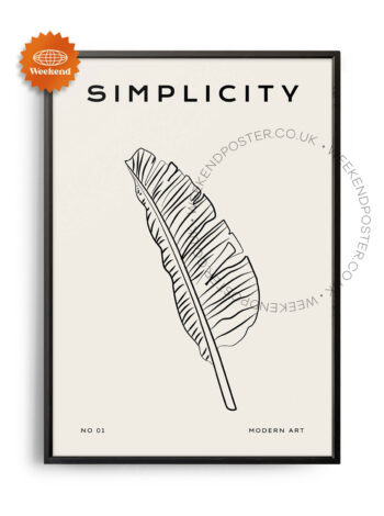 Feather minimal black and white poster