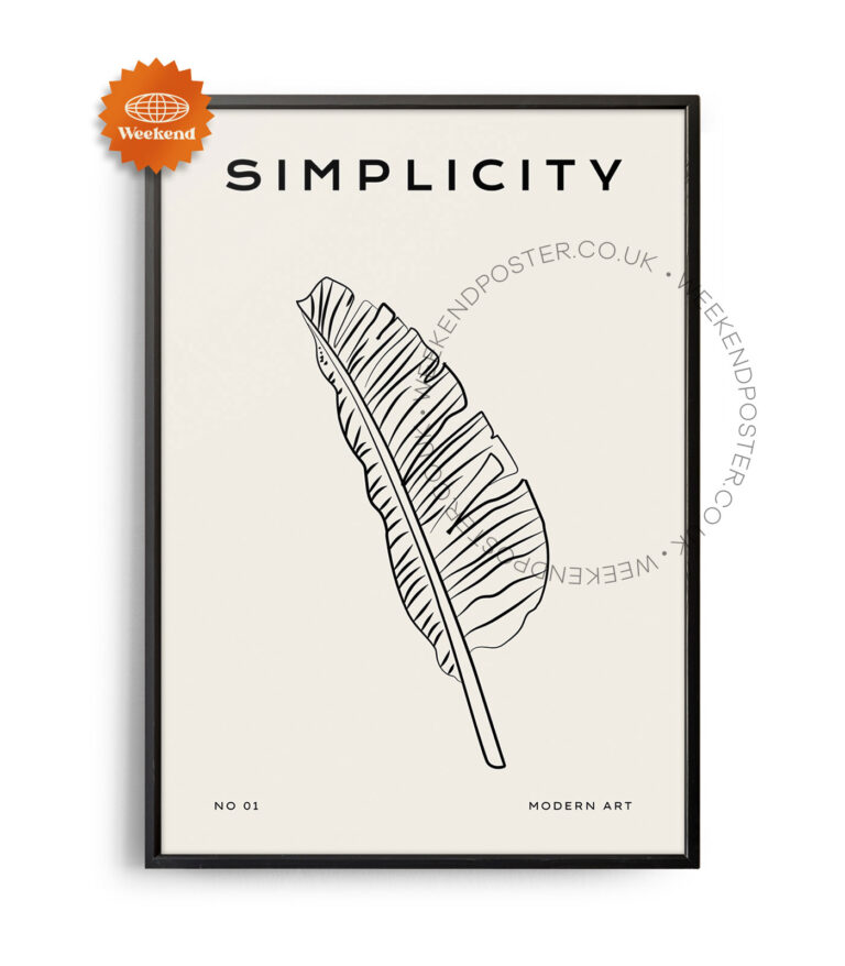 Feather minimal black and white poster