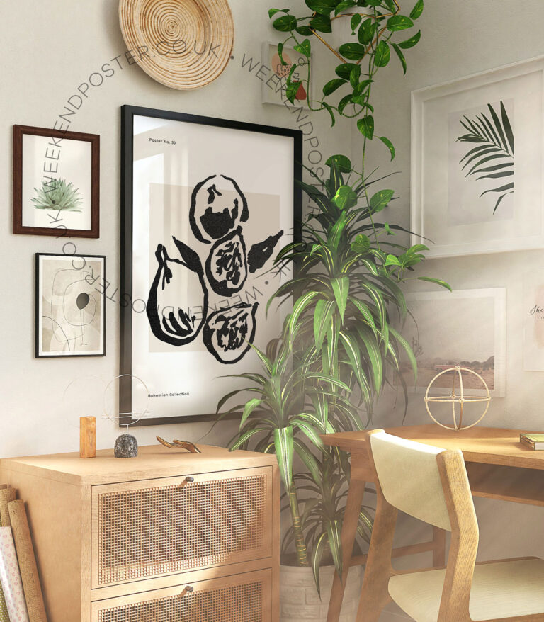 Boheme Fig minimal black and white poster