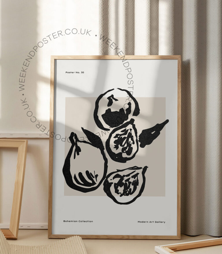Boheme Fig minimal black and white poster