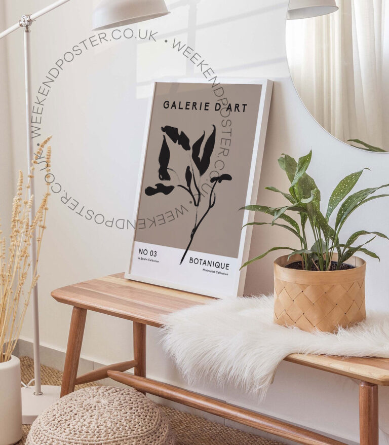 Botanique minimal black and white poster