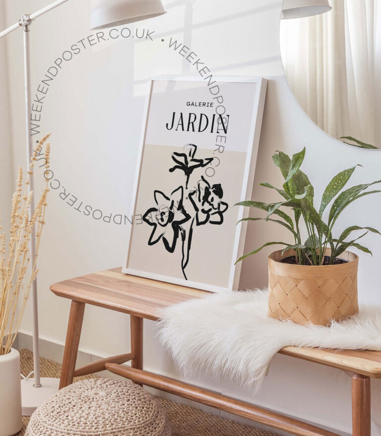 Galerie Jardin minimal black and white poster