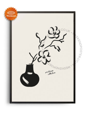 Botanique minimal black and white poster