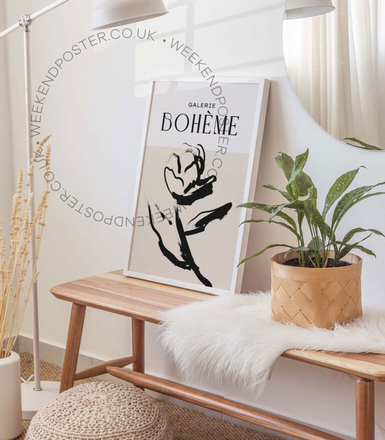 Galerie Boheme minimal black and white poster