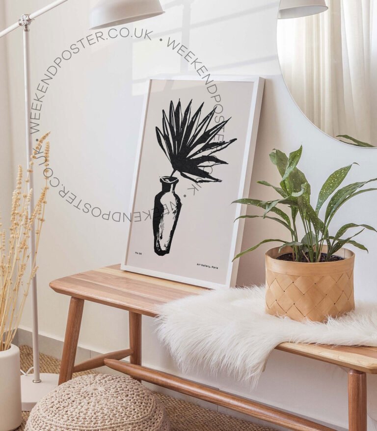 Plant minimal black and white poster