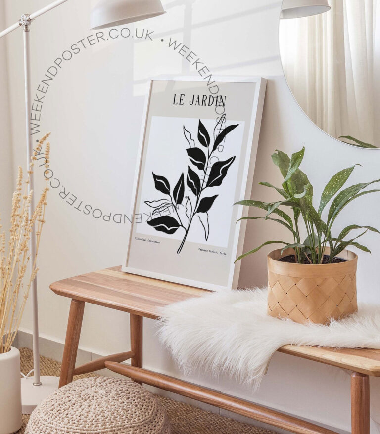 Farmers Market Paris minimal black and white poster