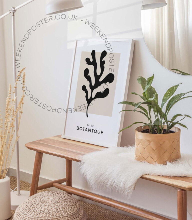 Botanique minimal black and white poster