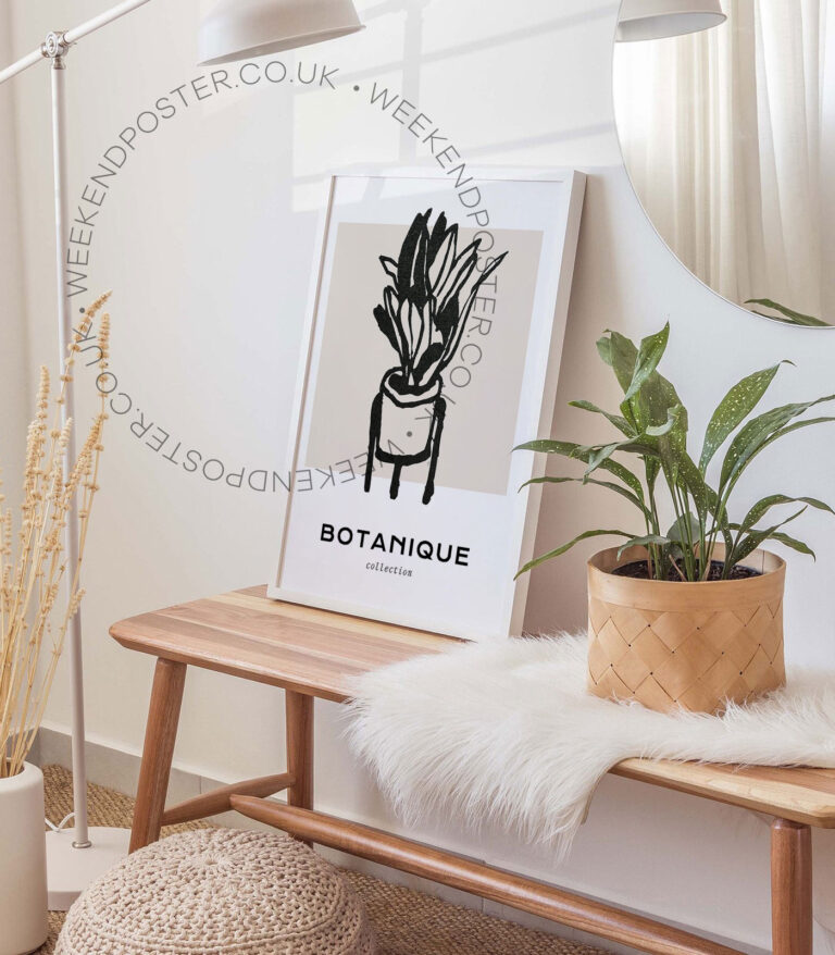 Botanique minimal black and white poster