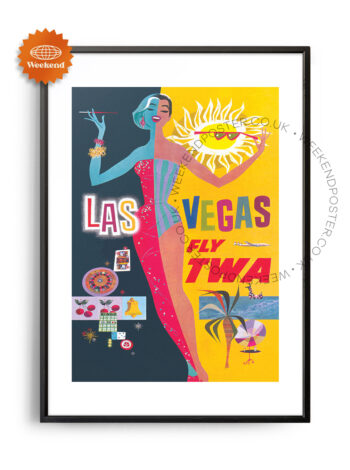 Fly Twa Las Vegas vintage poster