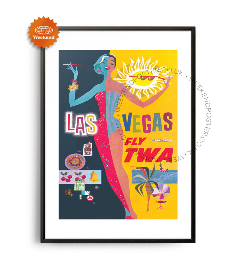 Fly Twa Las Vegas vintage poster