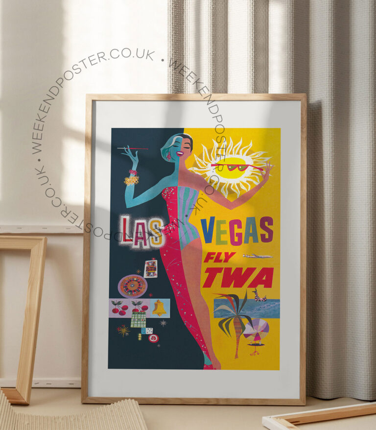 Fly Twa Las Vegas vintage poster
