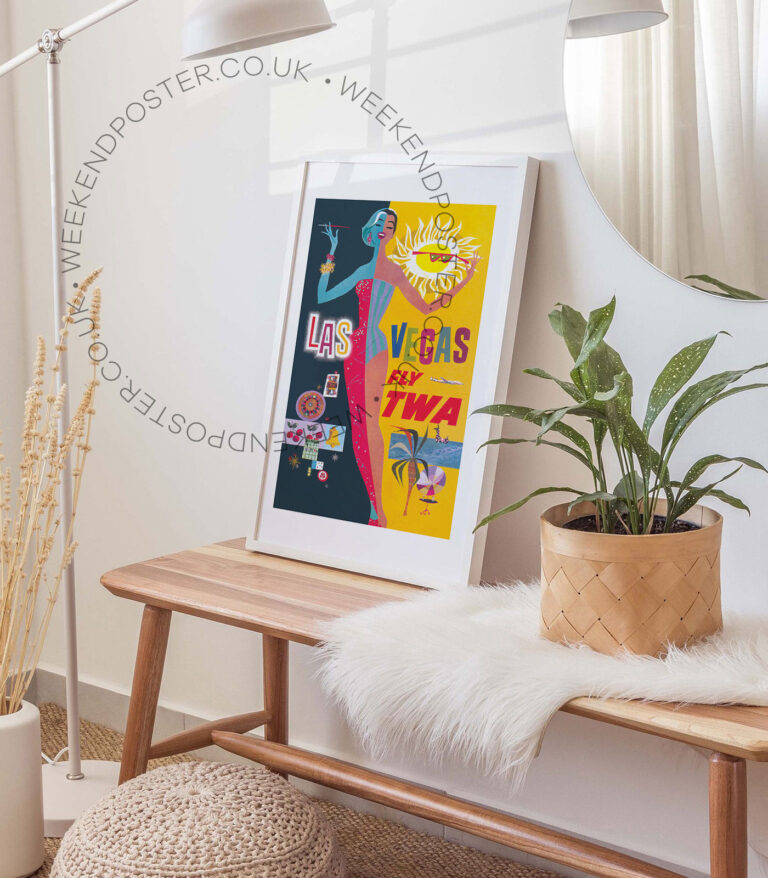 Fly Twa Las Vegas vintage poster