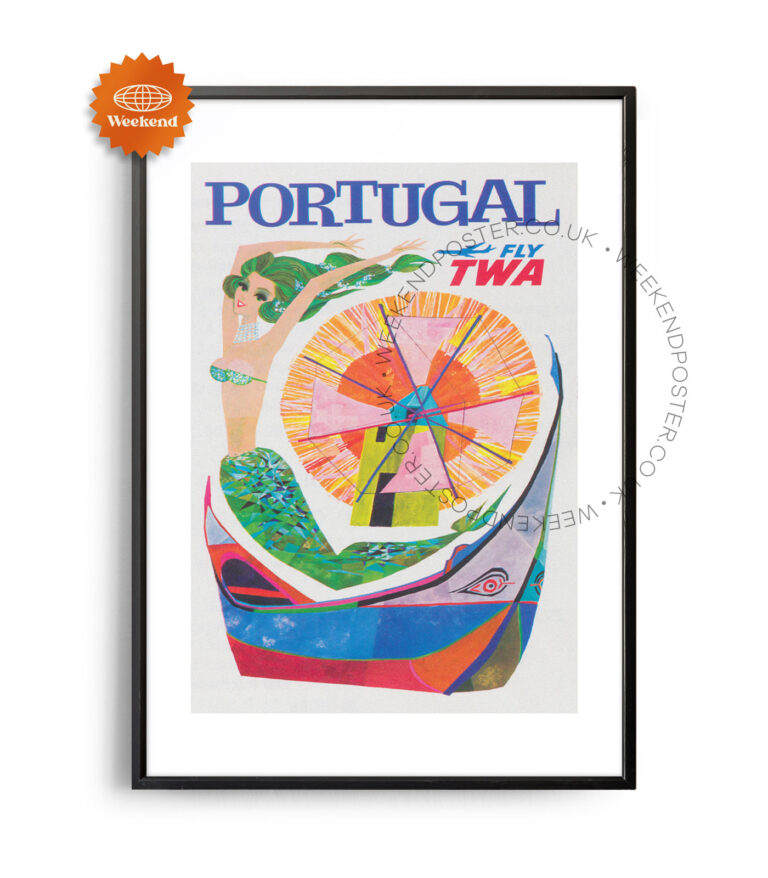 Fly Twa Portugal vintage poster