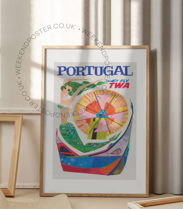 Fly Twa Portugal vintage poster
