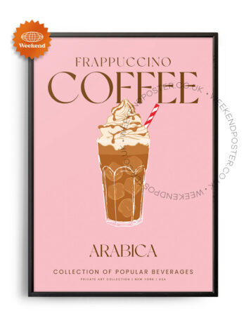 Frappuccino Coffee colorful cocktail poster