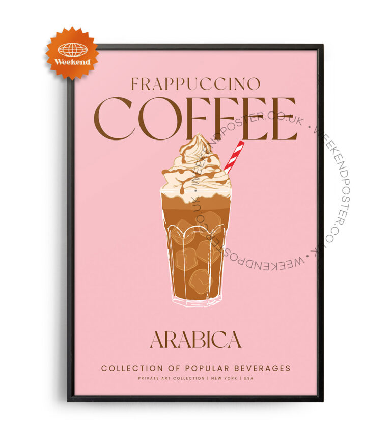 Frappuccino Coffee colorful cocktail poster