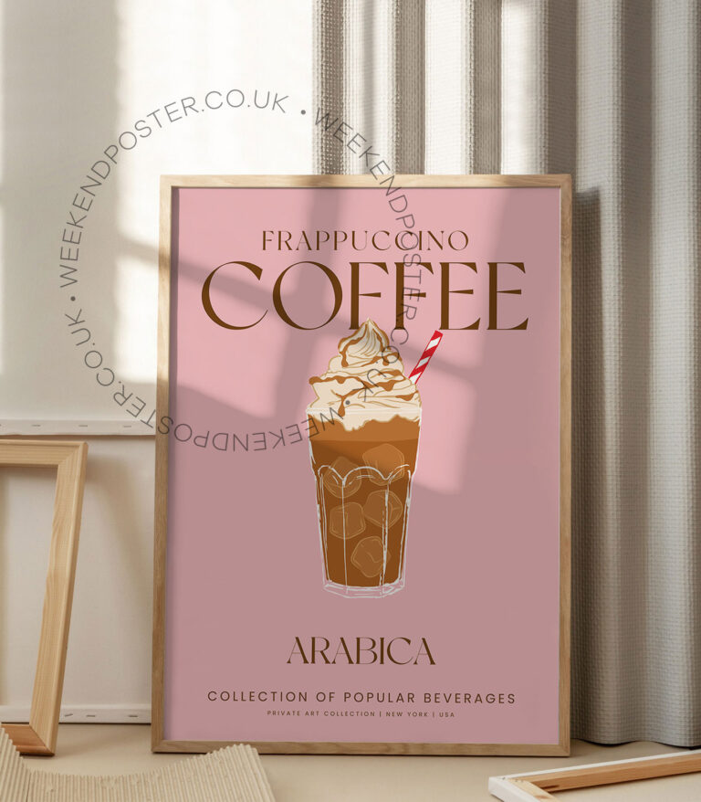 Frappuccino Coffee colorful cocktail poster