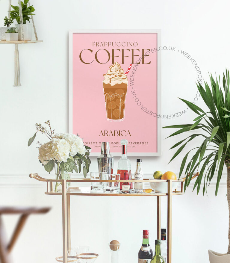 Frappuccino Coffee colorful cocktail poster
