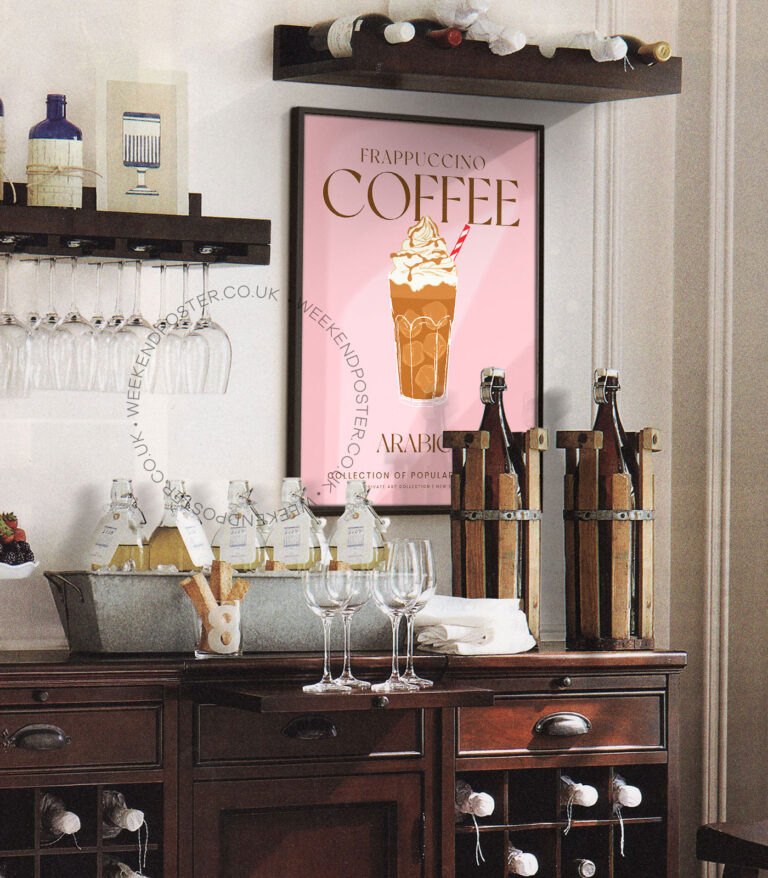 Frappuccino Coffee colorful cocktail poster
