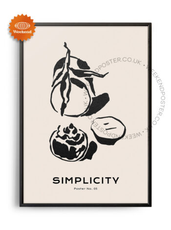 Fruit Boheme minimal black and white poster