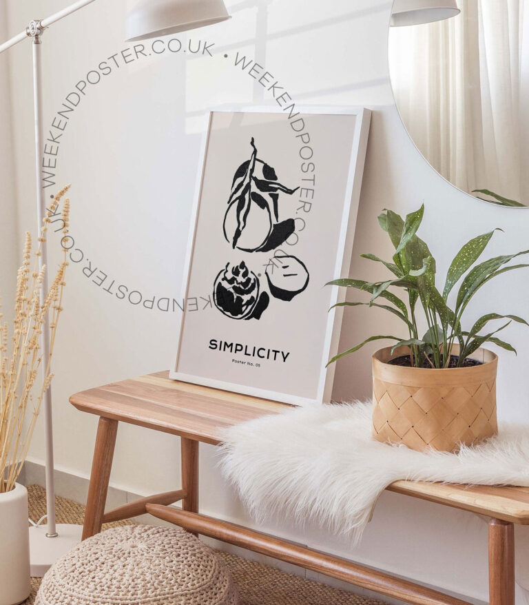 Fruit Boheme minimal black and white poster