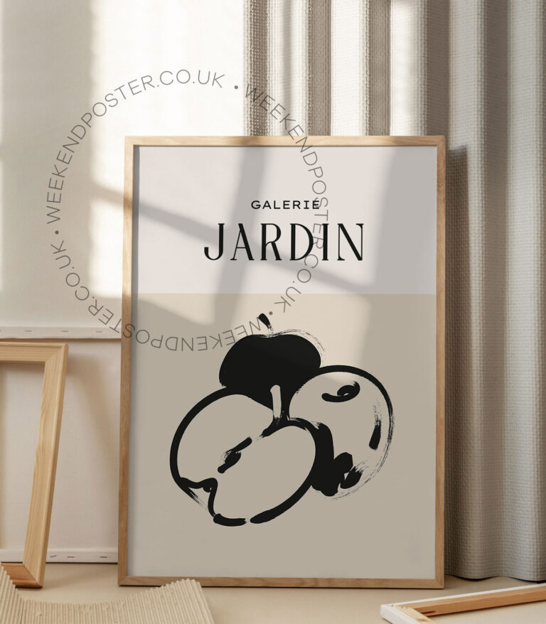 Apple minimal black and white poster