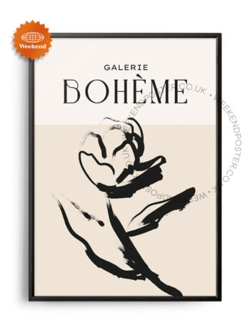 Galerie Boheme minimal black and white poster